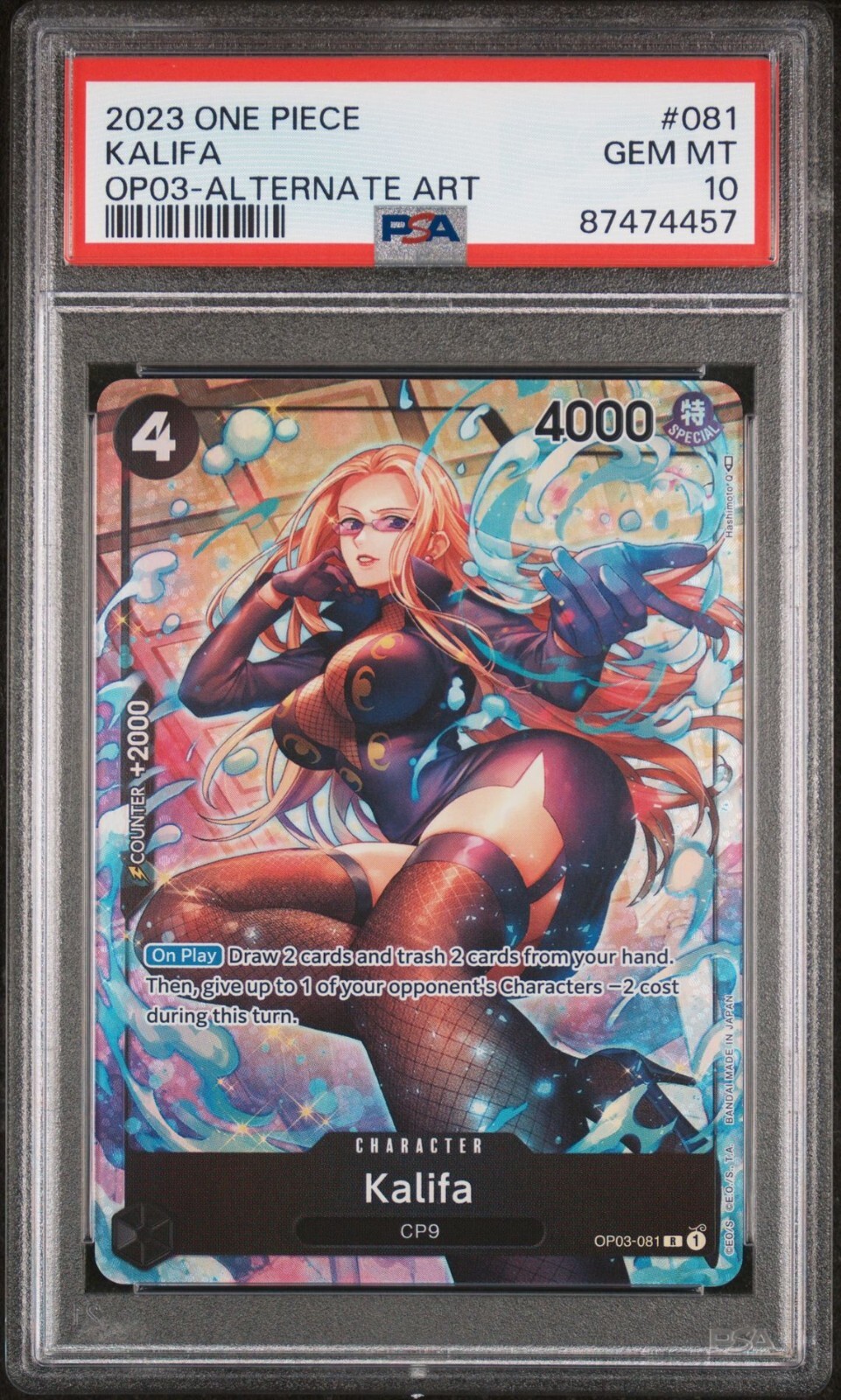 Kalifa OP03-081 One Piece Pillars of Strength Alt Art PSA 10