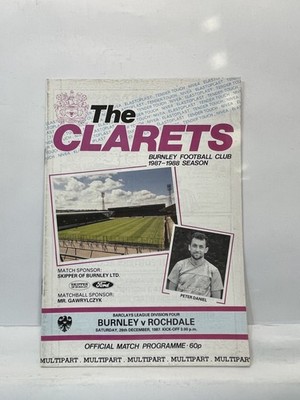 The Clarets Burnley FC Official Match Programme 1987-88 Season Vintage
