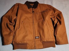 Big Smith Mens Jacket Like Size X-Large Tan Camel Brown Canvas Full Zip Lined