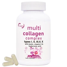Multi Collagen 120 Capsule Supplement for Women Men Type I, II, III, V, X US