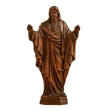 Wooden Sacred Heart of Jesus Statue, Handmade Jesus Figurine Ornament, Catholic