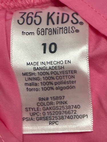 Girls Pink Layered Mesh Skirt ,Silver Flowers & Hearts Detail, Garanimals Sz. 10 - Picture 7 of 9