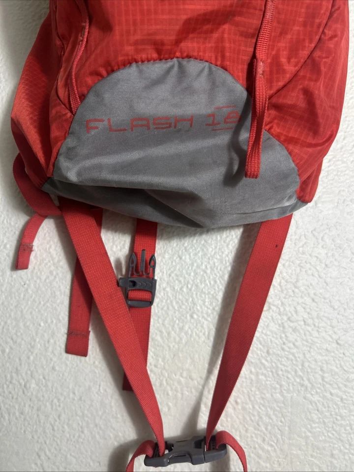 REI Flash 18 Pack Orange/ Grey Packable Daypack Ultralight Travel Backpack - Image 2 of 4