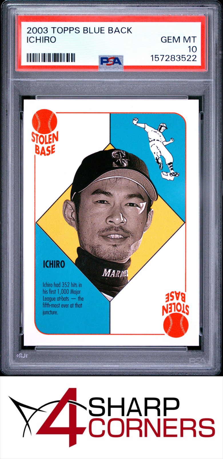 2003 TOPPS BLUE BACK ICHIRO HOF POP 6 PSA 10