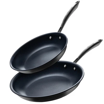 Guy Fieri's Flavortown Laser Titanium 2 Pcs Fry Pan Set 8.5" and 10" - Non-st...