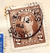 Canada 1937, King George VI, brown stamp, two cents 3