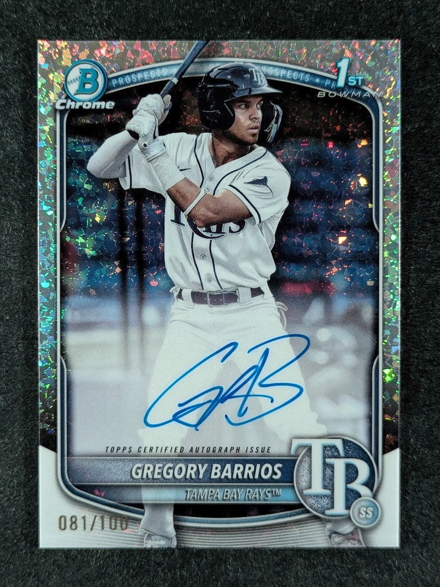 2025 Bowman GREGORY BARRIOS 81/100 1st Auto Mini Diamond Chrome Prospect #CPA-GB