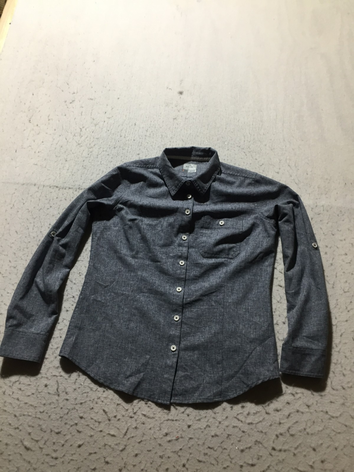 Ridgecut Toughwear Button Shirt Womens S Small Blue Long Sleeve Pocket