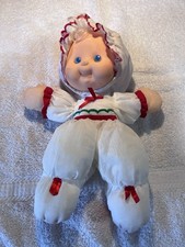 Fisher Price PUFFALUMP KIDS Christmas Doll 4098 Vtg 1991 White Red Green Blonde