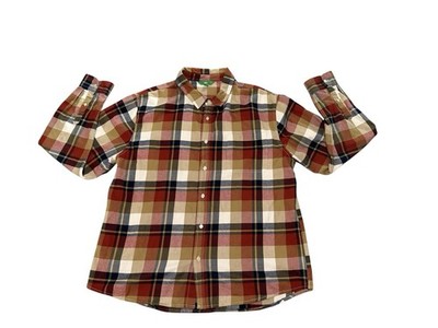 DIP Shirt Men's Size 2XL Plaid Flannel Button-Up Long Sleeve Lumberjack Brown