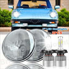Pair 7 Inch Round LED Headlights Hi/Lo For Alfa Romeo Spider 1988-1994 Plymouth