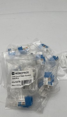 Monoprice Cat6 Punch Down Keystone Jack Blue RJ45 Ethernet Lot Of 10