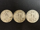 Lot of 3 Walking Liberty Half Dollars - 90% Silver - 1934, 1940, 1942 - Constitu