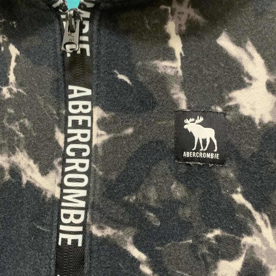 Sudadera con Capucha Abercrombie Niños Niños 7/8 Cremallera Completa Logo Negro Tie Dye Foto 2 de 4