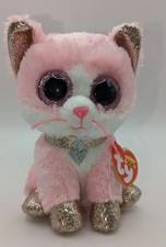 TY Beanie Boos Fiona the Kitty Cat Pink Glitter Sparkle Plush Doll MWMTs Retired