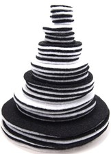 56 Pcs Black White Craft Felt Circles Mixed Size Pack for DIY Art Projects