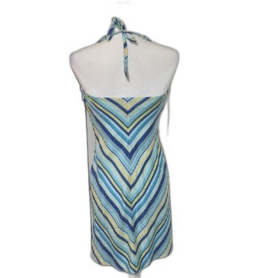 navy blue dress for baby girl American Eagle Womens Mini Dress Open Back Floral Sleeveless Aqua Green XS main image 0