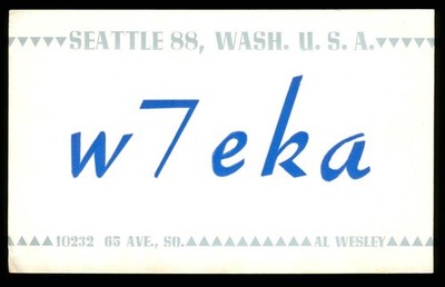 QSL Amateurfunk USA W7EKA Al Wesley 1948 Seattle Washington - E293