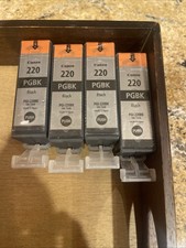 CANON PG-220 BLACK INK CARTRIDGES OEM LOT OF 4 New Sealed
