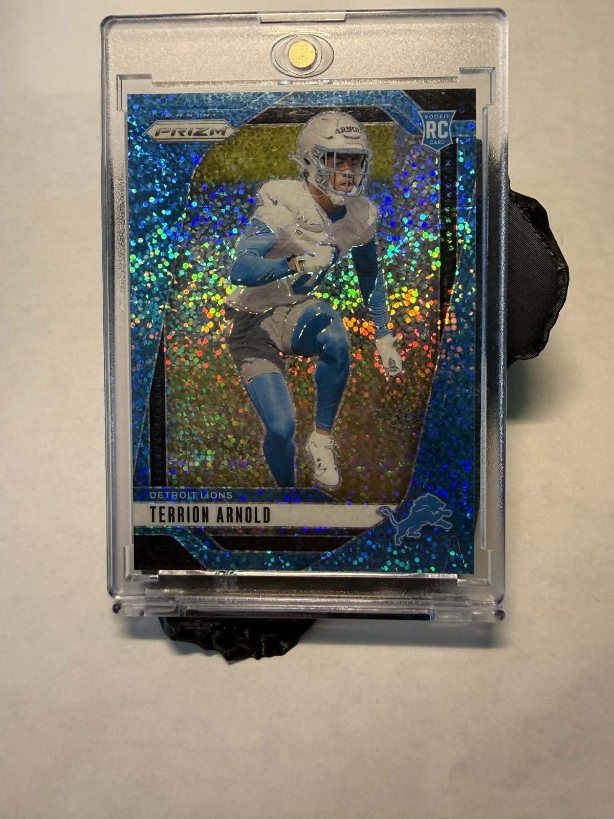 2024 Panini Prizm #389 Terrion Arnold, Detroit Lions RC Blue Sparkle Prizm /96