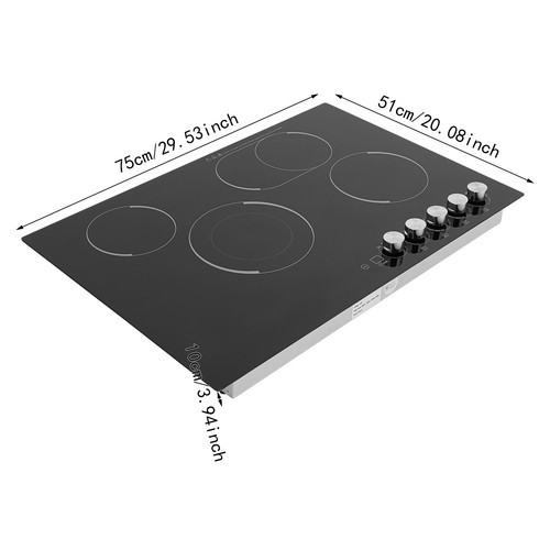 Electric Cooktop, Embedded Electric Stovetop 4 Burners Electric Cooktop 110V USA - Picture 3 of 24