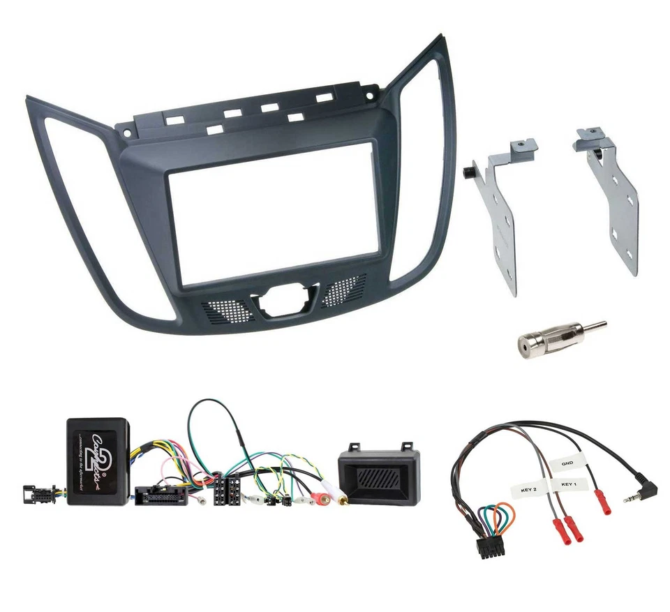 JVC USB Bluetooth Lenkrad DAB 2DIN Autoradio für Ford C-Max ab 2011 grau - Bild 3 von 4