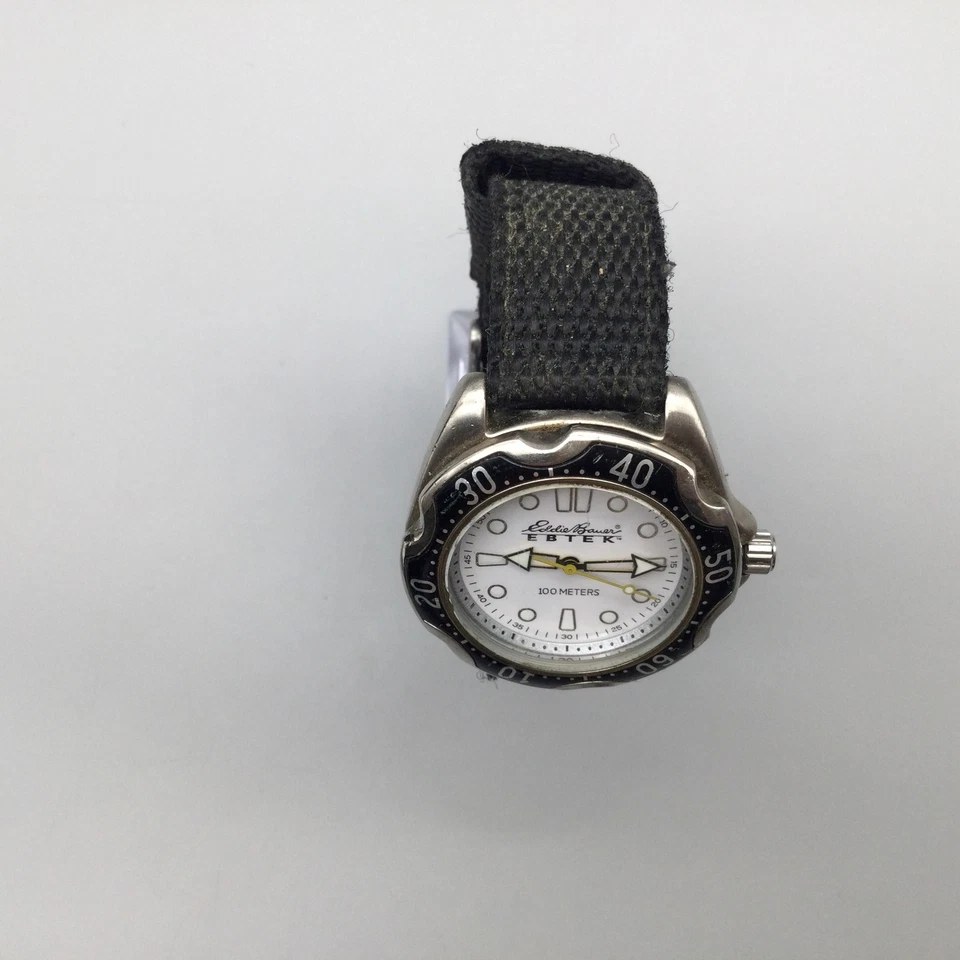 Reloj Eddie Bauer EBTEK para Hombre 37mm Esfera Blanca Correa de Nylon Negra Batería Nueva Foto 3 de 4