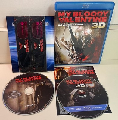 My Bloody Valentine 3D 2D Blu-ray + 3D Glasses 2009 Remake, Jensen Ackles, Bonus