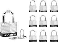 Keyed Padlocks Laminated Steel 10 Pack Keyed Alike Locks for Residential Fences