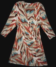 Calvin Klein Multicolor Chevron Long Sleeve Dress, Size M