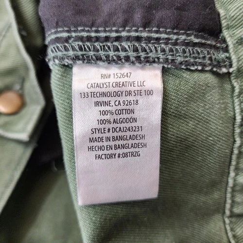 VALOR Collective Jacket Mens XL Green Chore Cropped Corduroy Collar Canvas Barn image 10