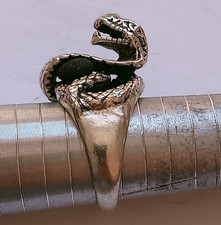 STERLING SILVER VINTAGE SNAKE COBRA RING - SIZE 11.5