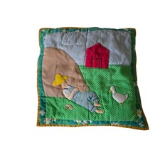 Vintage Quilted Hnadmade Farm Scene Small Crib Stroller