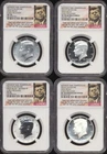 2014 Kennedy Label Half Dollar 4 Coin Set-50th Anniv.-Early Releases- NGC PF 70