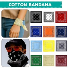 100% Cotton Bandana 55cm Multicolour Paisley Head Scarf Neck Face Cover