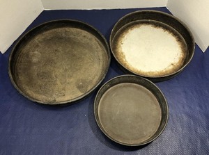 Commercial Aluminum Deep Dish Pizza Pans 9'' 12'' & 14'' (LOT of 3) cake