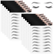 12 Sheets 108 Pairs 4D Hair like Waterproof Eyebrow Tattoos Stickers Temporary T