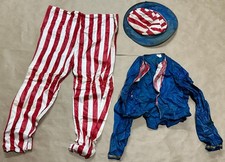 Vintage Red White Blue Patriotic Uncle Sam Costume 4th of July Bicentennial