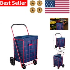 Navy Blue Shopping Cart Liner Cover Waterproof Durable Easy Secure Attachment