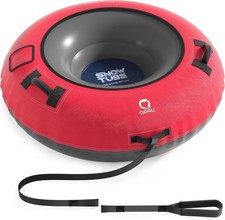 QPAU 48" Inflatable Snow Tube w/ Premium Canvas Cover for Kids  Adults, Heavy-D