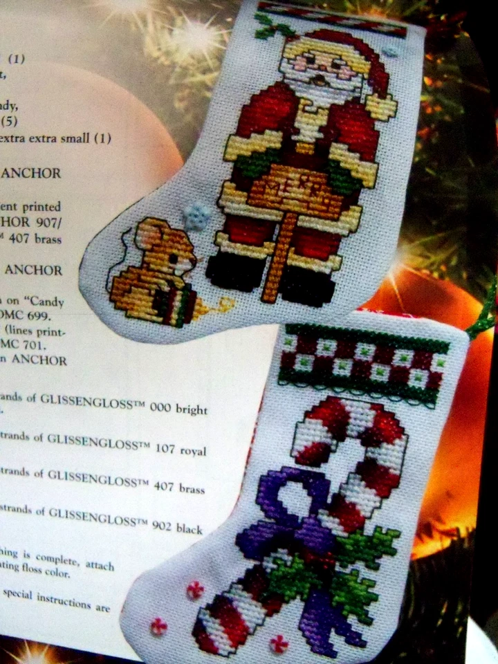 Stoney Creek журнал вышивка крестиком Ptrn "мини чулки" 6 дизайнов с шаблоном - Изображение 2 из 3