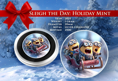 #ad 2025 MINIONS Sleigh the Day 1 Gram .999 Silver 20mm Diameter – GREAT GIFT $11.95