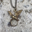 Vintage Eagle Mercury Mini Liberty Dime Pendant Necklace Coin Charm Metal Chain
