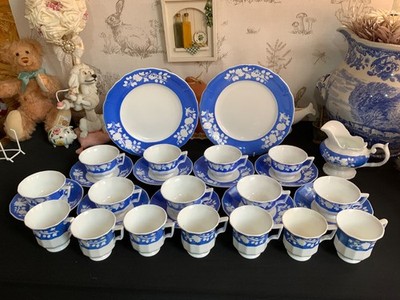 29 Teile seltenes Copeland Late Spode, Garrett Felspar Geschirr - Tassen, Untertassen, Kanne +