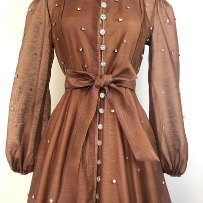 Women's Long Sleeved Single Breasted Long Dress Beach Holiday Suspenders  Dresses | eBay