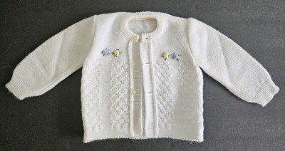 Vtg Baby Girl Cardigan Sweater Made in Italy Renro s Imports 3-6 Mo NEW Flowers