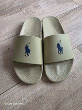 Image of Polo Ralph Lauren SIGNATURE PONY SLIDE UNISEX  coastal beige Size Uk 10