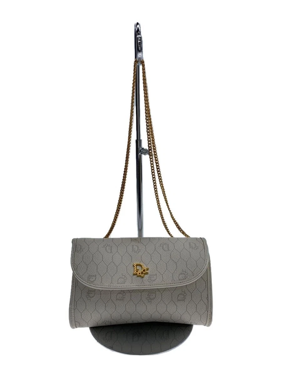 Sac bandoulière chaîne motif nid d'abeille Christian Dior PVC BLANC total Pa