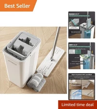 Complete Cleaning Solution: Mop, Bucket with Wringer & Microfiber Pads included