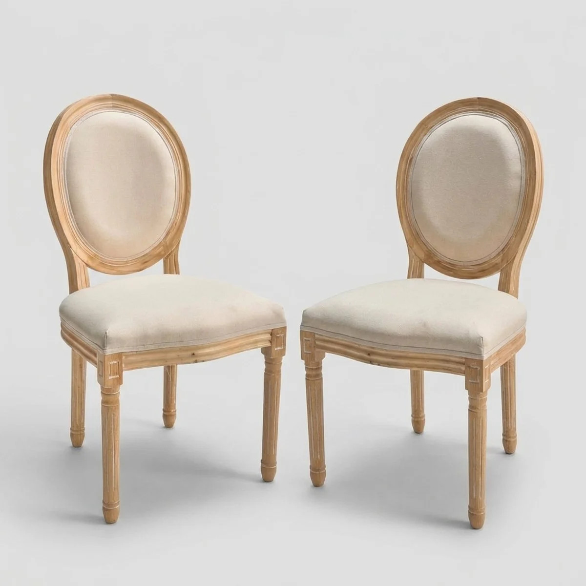 Chaises style classique à médaillon Basone lot de 2 pour table de cuisine